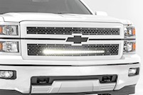 Rough Country Chevy Mesh Grille w/30in Black Series LED 14-15 Silverado 1500 MAIN