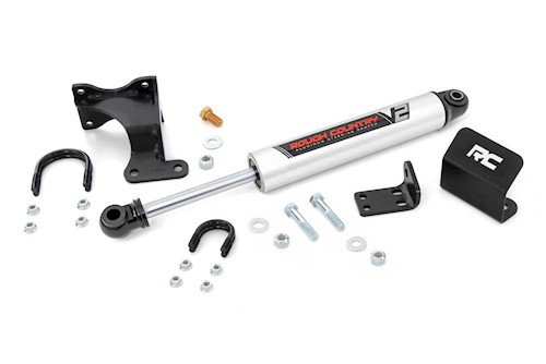 Rough Country V2 Steering Stabilizer Axle Bracket for Jeep Wrangler JK (07-18) LARGE