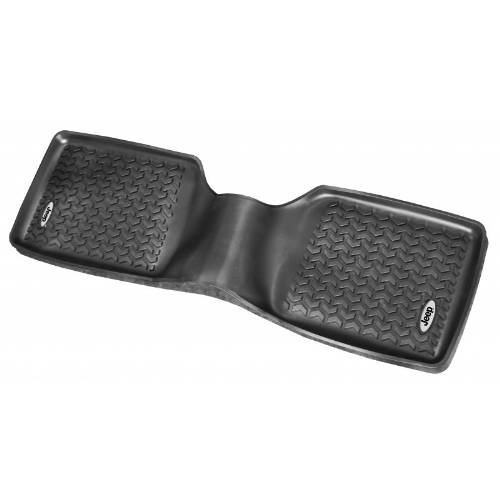 Fat Bob's Garage, Rugged Ridge, Part #DMC-12950.19, Rear Blk Floor Liner Pr W/Jeep Logo 1984-2001 XJ 2/4 Door MAIN