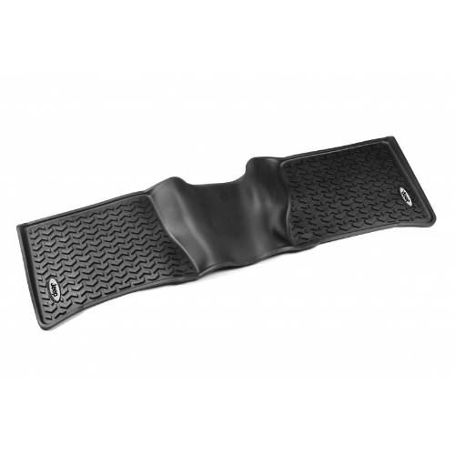 Fat Bob's Garage, Rugged Ridge, Part #DMC-12950.28, Rear Blk Floor Liner 99-2004 Jeep WJ W/Jeep Logo MAIN