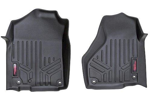 Rough Country Heavy Duty Floor Mats [Front] - 12-18 for RAM, Regular/Quad Cab LARGE