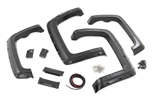 Rough Country Fender Flares Chevy Silverado 1500 14-18 6-8' Bed GB8 Mosaic Black LARGE