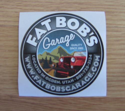 Fat Bob's Garage - Small Sticker THUMBNAIL