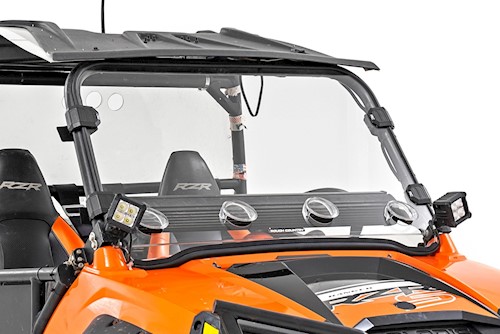 Rough Country Vented Windshield Scratch Resistant for Polaris RZR 800 08-14 LARGE