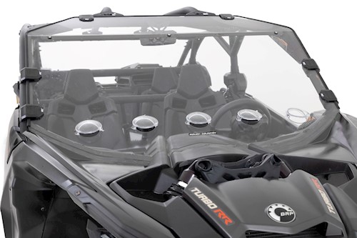Rough Country Scratch Resistant Vented Full Windshield for 17-21 Maverick X3 LARGE