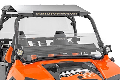 Rough Country Half Windshield | Scratch Resistant | Polaris RZR 800 LARGE
