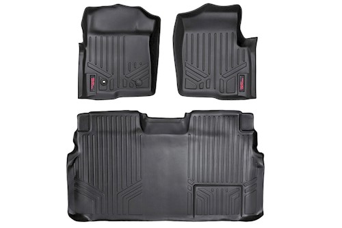 Rough Country Heavy Duty Floor Mats Frt/Rear-09-12 for Ford F-150 SuperCrew Cab LARGE