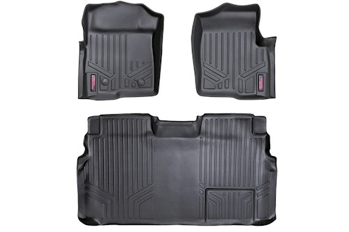 Rough Country Heavy Duty Floor Mats Frt/Rear-11-14 for Ford F-150 SuperCrew Cab LARGE
