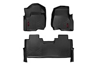 Rough Country HD Floor Mats [F/R]-17-20 for Ford Sup uty Crew Cab Bucket Seats MAIN