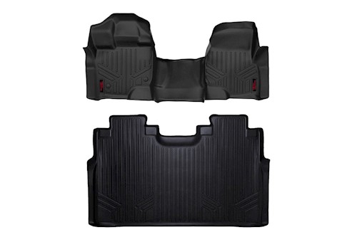 Rough Country Heavy Duty Floor Mats Frt/Rear-15-20 for Ford F-150 SuperCrew Cab LARGE