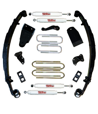 Fat Bob's Garage, Rough Country Part #491-86-98, Ford F350 4" Suspension Lift Kit 4WD 1986-1998 MAIN