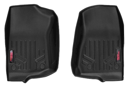 Rough Country Heavy Duty Floor Mats [Front] fits 18-23 Jeep JL, Gladiator JT LARGE
