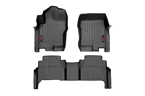 Rough Country Heavy Duty Floor Mats [Frt/Rr]-08-20 For Nissan Frontier|Crew Cab LARGE