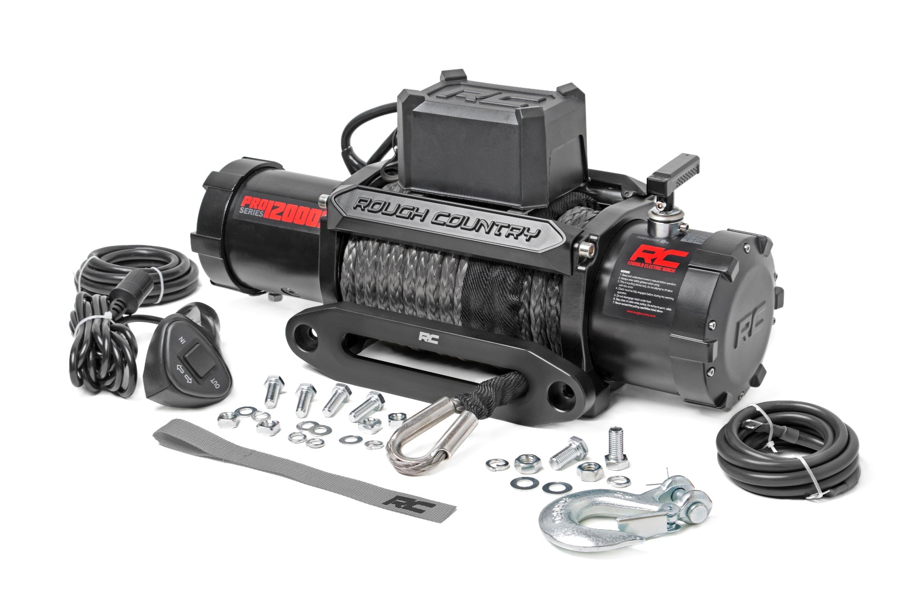 Rough Country 12000lb Pro Series Electric Winch | Synthetic Rope PRO12000S MAIN