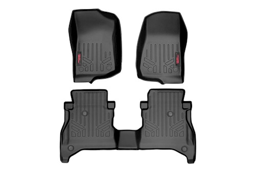 Rough Country HD Floor Mats F&R Under Seat No Lock Storage for 20 Gladiator JT LARGE