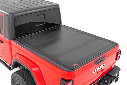 Rough Country Hard Tri-Fold Flip Up Bed Cover 5' Bed for Jeep Gladiator JT 20-23 LARGE