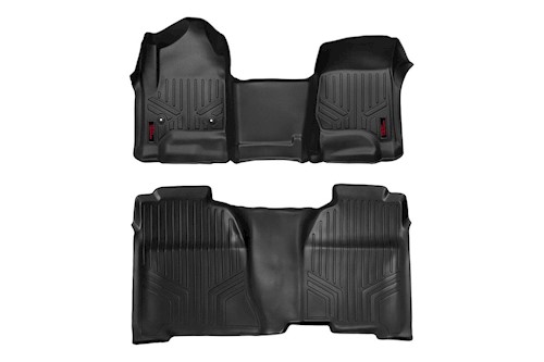 Rough Country HD Floor Mats [F/R]-14-19 Chevy Silverado/GMC Sierra Crew Cab LARGE