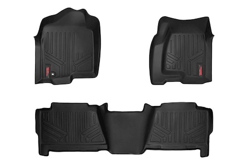 Rough Country HD Floor Mats [F/R]-99-06 Chevy Silverado/GMC Sierra Crew Cab LARGE
