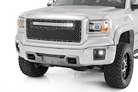 Rough Country GMC Mesh Grille w/30in Dual Row Black Series LED 14-15 Sierra 1500 MAIN