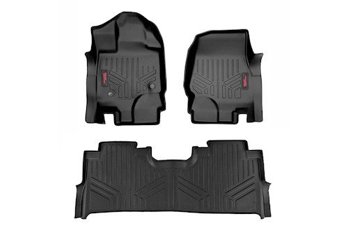 Rough Country Floor Liners F&R Buckets w/Under Seat Storage for Ford F-150 15-23 LARGE