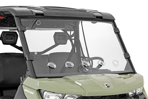 Rough Country Scratch Resistant Vented Full Windshield (16-21 Can-Am Defender) LARGE
