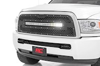 Rough Country Dodge Mesh Grille w/30in Dual Row Black Series LED 13-18 for RAM F MAIN