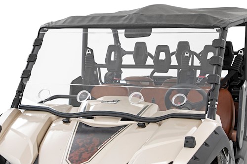 Rough Country for Yamaha Scratch Resistant Vented Full Windshield (14-21 Viking) LARGE
