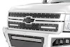 Rough Country Chevy Mesh Grille w/Dual 12in Black Series LEDs 11-14 Silverado HD THUMBNAIL