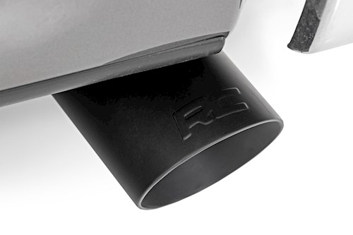 Rough Country Flat Black Exhaust Tip w/ RC Logo For vehicles w/ 2.5in-3in Inlets LARGE