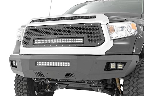 Rough Country Mesh Grille w/30in Dual Row Black Series LED for 14-17 Tundra LARGE
