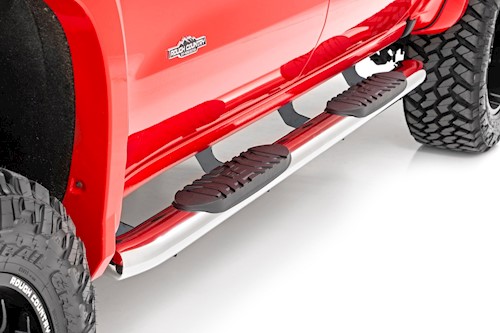 Rough Country SS Oval Nerf Step Bars 19-22 For GM 1500 20-22 2500HD/3500 HD CC LARGE