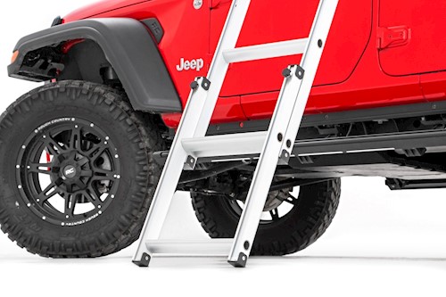 Rough Country Roof Top Tent Rack Mount w/12v, Ladder Extension & LED Light Kit LARGE