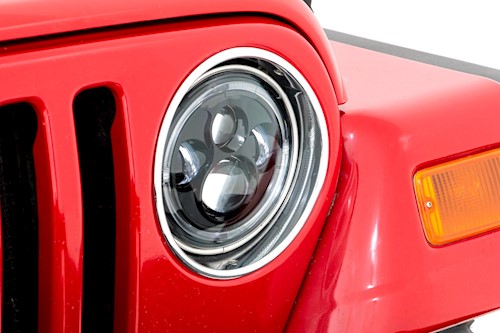 Rough Country for Jeep Wrangler JK 07-18/ TJ 97-06 7" DRL Halo LED Headlights LARGE