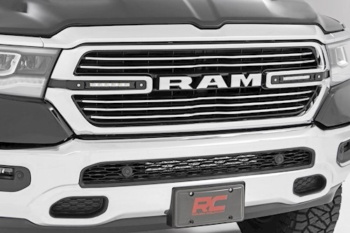 Rough Country Dodge Dual 6in LED Grille Kit | Chrome Series 19-22 for RAM 1500 LARGE