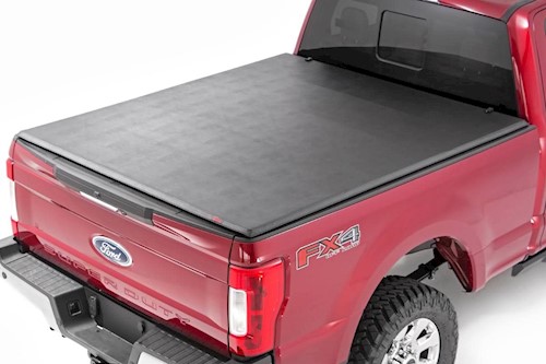 Rough Country Soft Tri-Fold Bed Cover | 6'10" Bed | for Ford Super Duty (99-16) LARGE