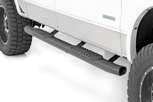 Rough Country Oval Nerf Step Crew Cab Black For Ford F-150 2WD/4WD 2009-2014 LARGE