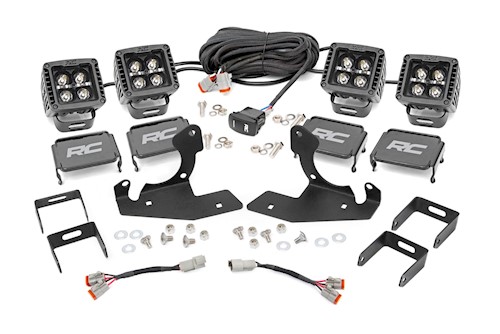 Rough Country Chevrolet LED Fog Light Kit|BLK Ser w/Amber DRL 07-13 Silv 1500 LARGE
