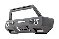 Rough Country F Stubby LED W" Bumper w/Hoop|BLK fits JK, JL, Gladiator JT -11826 MAIN