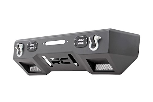 Rough Country Front Stubby LED W/ Bumper|Black Series for JK, JL, Gladiator JT LARGE