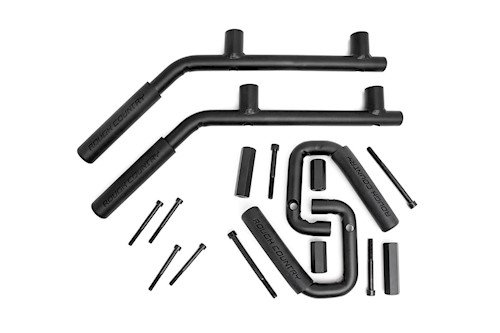 Rough Country For Jeep Solid Steel Grab Handle Set 07-18 Wrangler JK | Black LARGE