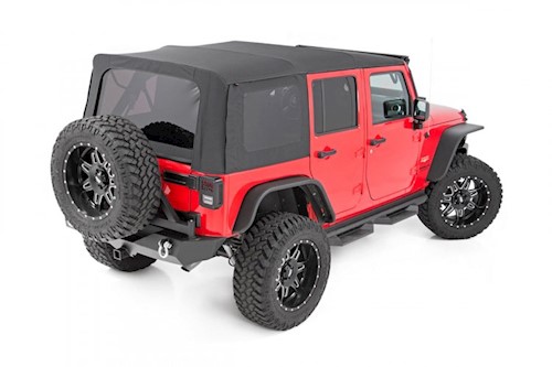 Rough Country For Jeep Replacement Soft Top | Black 10-18 Wrangler JK 2 Door LARGE