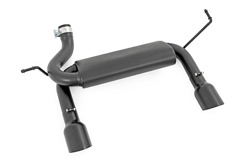 Rough Country Dual Outlet Performance Exhaust-Black for Jeep 07-18 Wrangler JK LARGE
