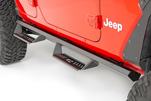 Rough Country For Jeep Cab-Length AL2 Drop Steps (18-20 Wrangler JL 4-Door) LARGE