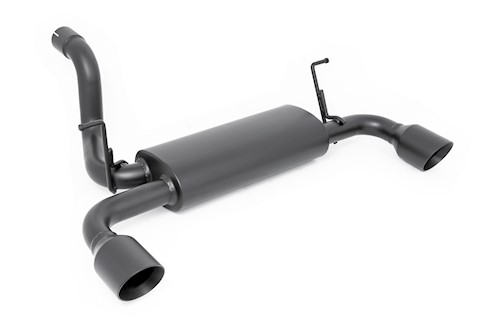 Rough Country Dual Outlet Performance Exhaust-Black for Jeep Wrangler JL 18-23 LARGE