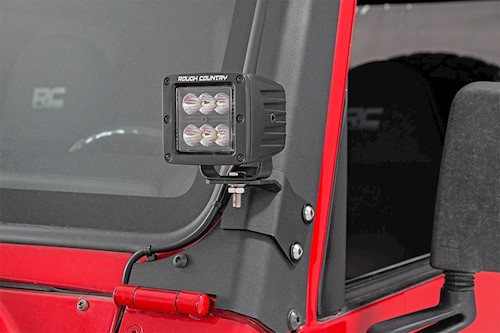Rough Country Lower A-Pillar Light Mounts for Jeep Wrangler TJ 97-06 (NO Lights) LARGE