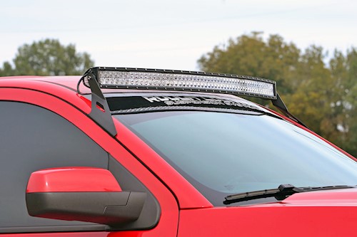 Rough Country GM 54" Curved Light Bar Upper Windshield Mounts 15-19 2500/3500HD LARGE