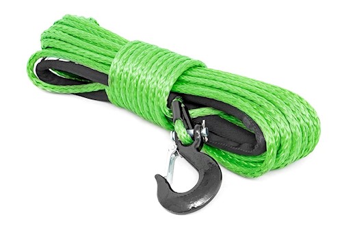 Rough Country Synthetic Rope-Green 85 feet high quality 3/8in synthetic rope LARGE