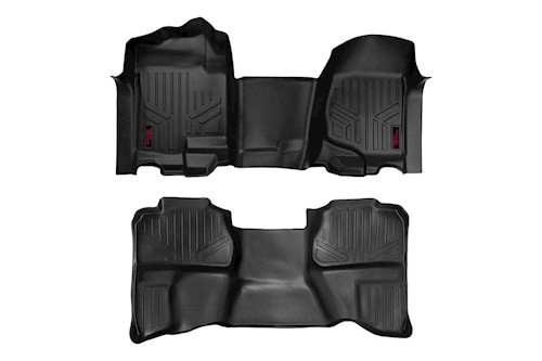 Rough Country GM HD Floor Mats 07-13 Silv/Sierra|07-14 HD|Ext. Cab|Bench Seat LARGE