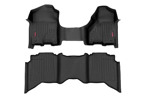 Rough Country Floor Mats | FR & RR | Crew/Mega Cab | Ram 1500 2WD/4WD (2012-2018 & Classic) LARGE