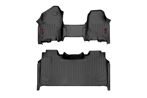 Rough Country Floor Mats | FR OV Hump | RR Storage| Crew | Ram 1500 (19-23) LARGE